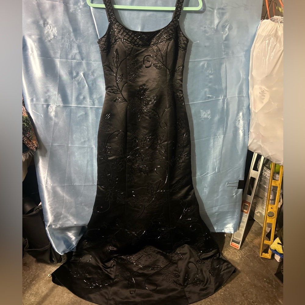 Sophisticated Black Embroidered Wedding Dress